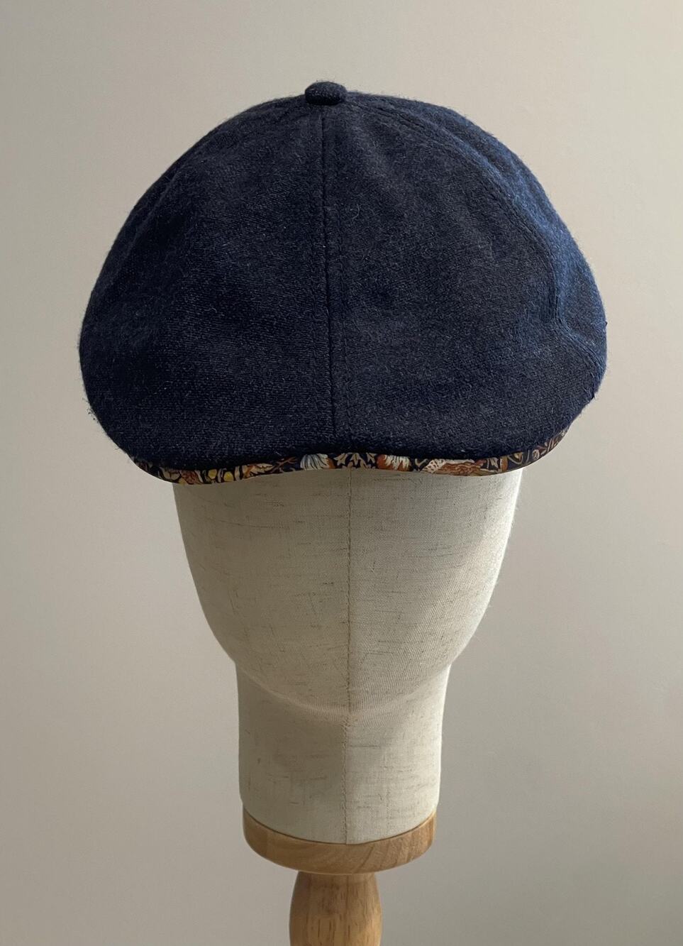 New Era Hat Cap Newsboy Mens One Size Blue Wool Felt Lined Solid Casual Fall